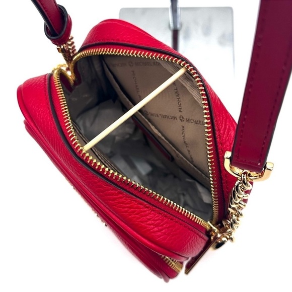 Michael Kors Medium NS Chain Xbody Bag Red/ Gold (NWT) - Picture 8 of 10